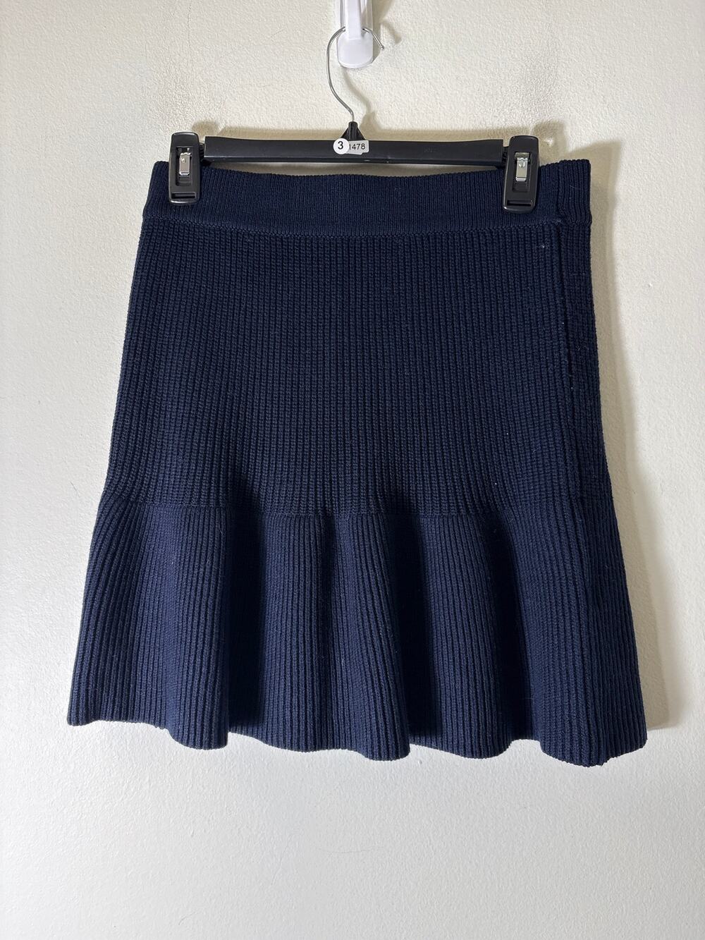 Zara Navy Blue Knit Pull On Mini Skirt Sz M